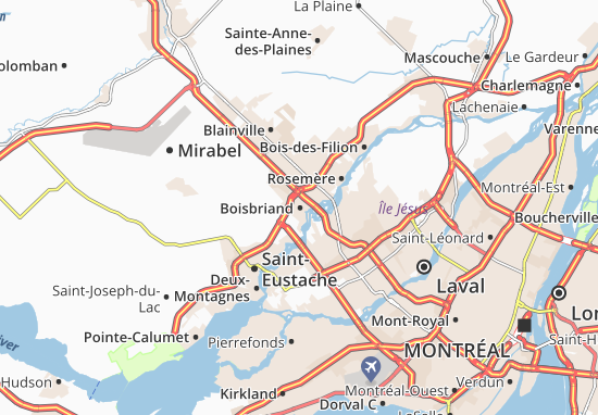 Karte Stadtplan Boisbriand