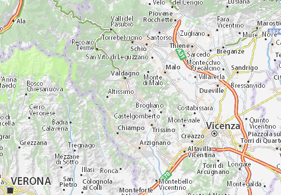 Karte Stadtplan Cornedo Vicentino