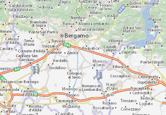 Karte Stadtplan Cavernago