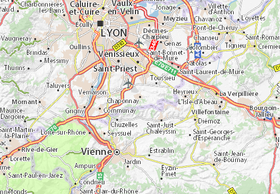 Kaart Plattegrond Chaponnay