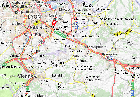 Karte Stadtplan Heyrieux