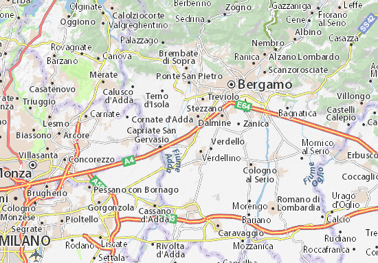Karte Stadtplan Osio Sopra