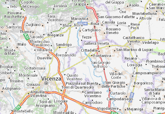 Karte Stadtplan Carmignano di Brenta