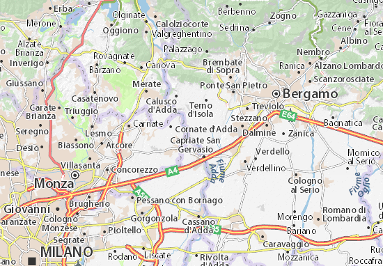 Karte Stadtplan Bottanuco