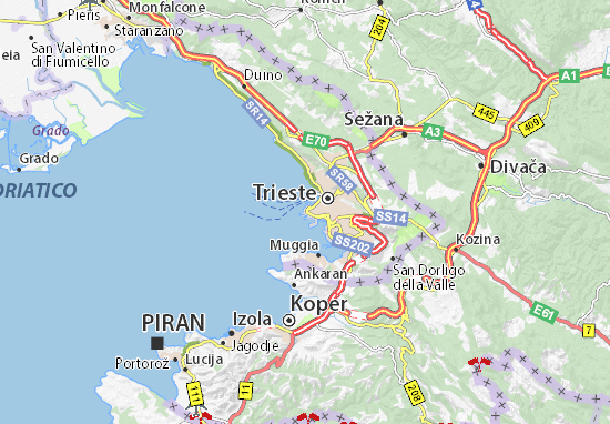 Karte Stadtplan Trieste