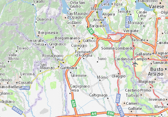 Mapa Plano Fontaneto d&#x27;Agogna