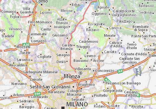Karte Stadtplan Sovico