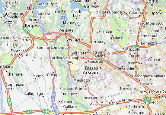 Karte Stadtplan Cardano al Campo