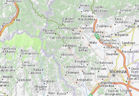 Karte Stadtplan Valdagno