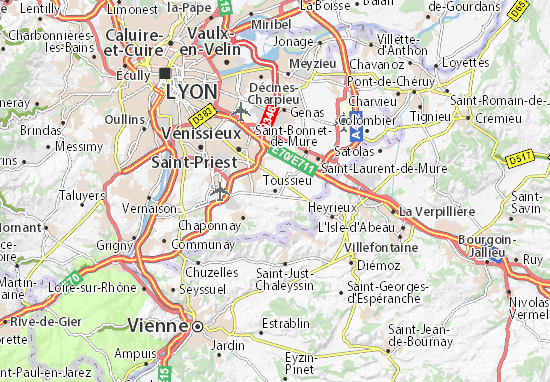 Karte Stadtplan Toussieu