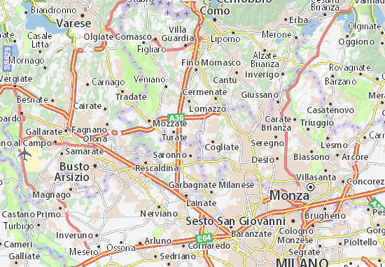 Karte Stadtplan Rovello Porro