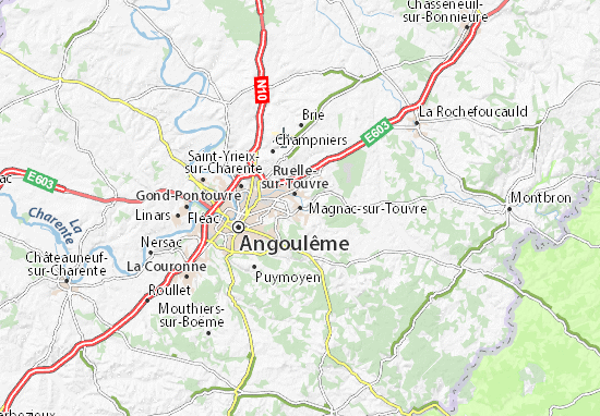 Mapa Magnac-sur-Touvre