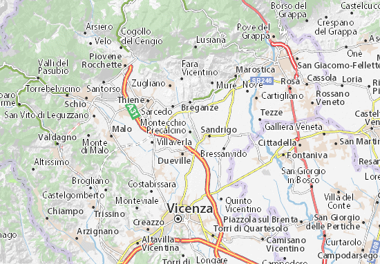 Kaart Plattegrond Montecchio Precalcino