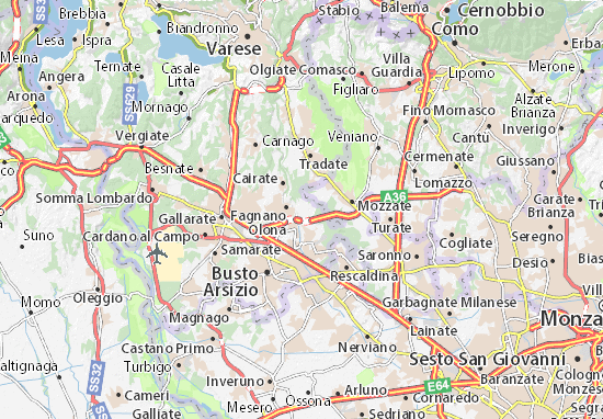 Karte Stadtplan Gorla Maggiore