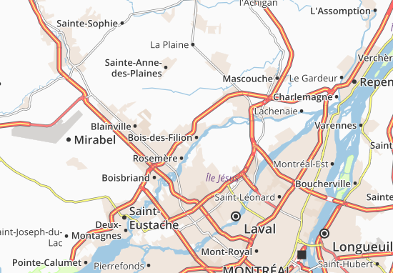Kaart Plattegrond Bois-des-Filion