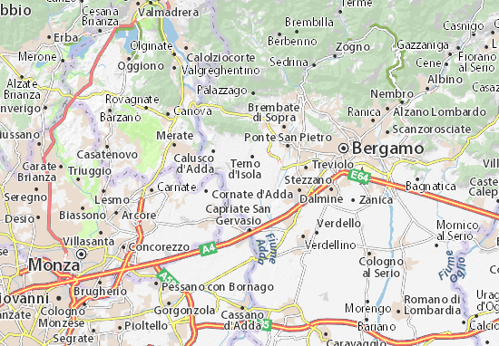 Karte Stadtplan Chignolo d&#x27;Isola