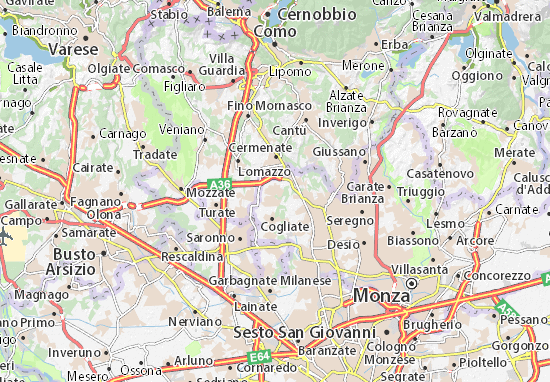 Karte Stadtplan Lazzate