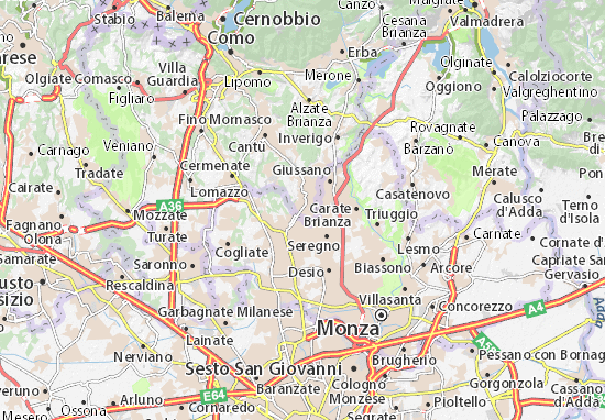 Karte Stadtplan Cabiate