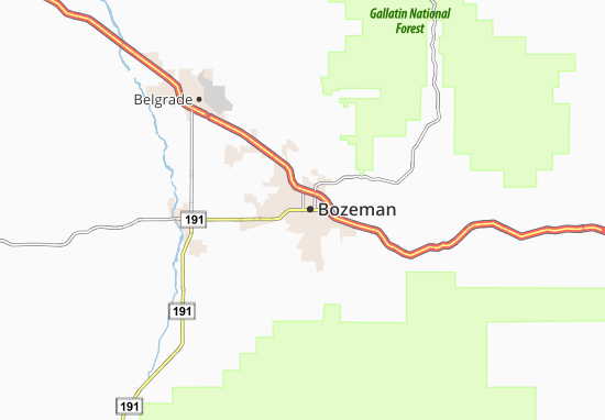 Karte Stadtplan Bozeman