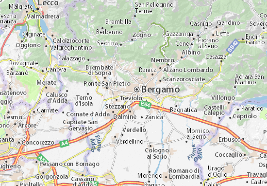 Karte Stadtplan Bergamo