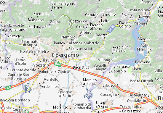 Karte Stadtplan San Paolo d&#x27;Argon