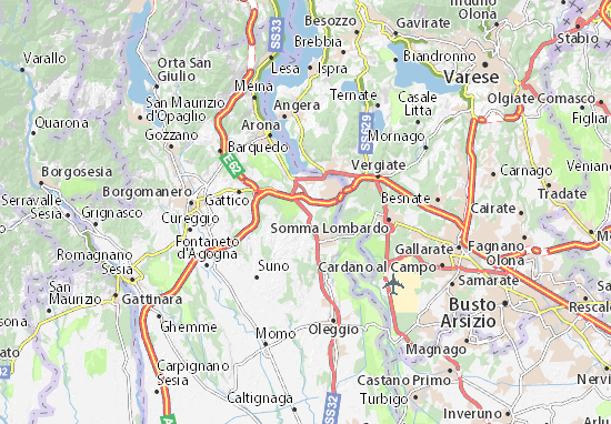 Mapa Borgo Ticino