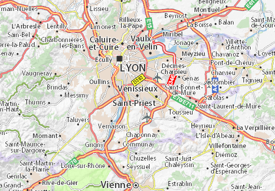 Kaart Plattegrond Vénissieux