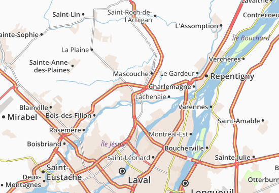 Karte Stadtplan Terrebonne