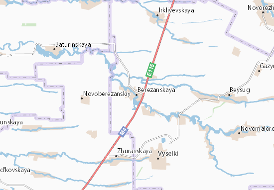 Kaart Plattegrond Berezanskaya