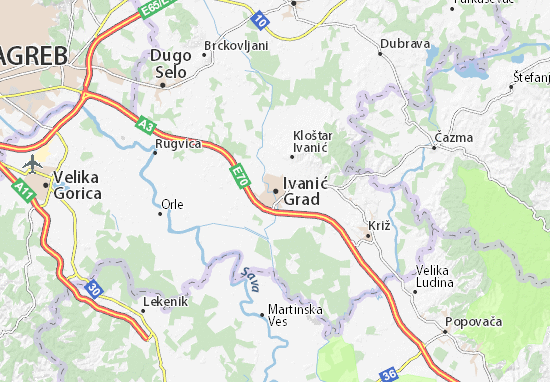 Kaart Plattegrond Ivanić Grad