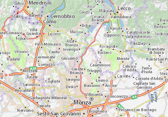 Karte Stadtplan Briosco