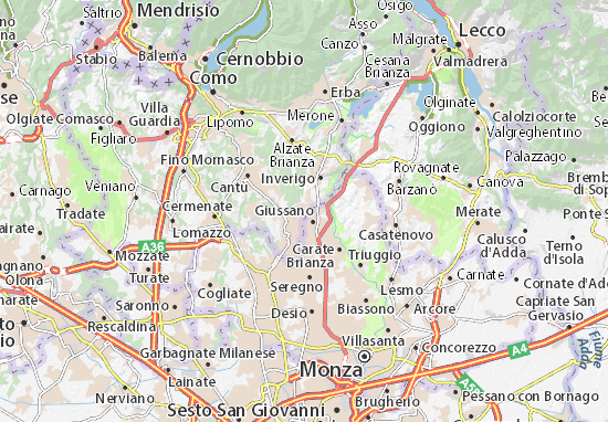 Karte Stadtplan Carugo