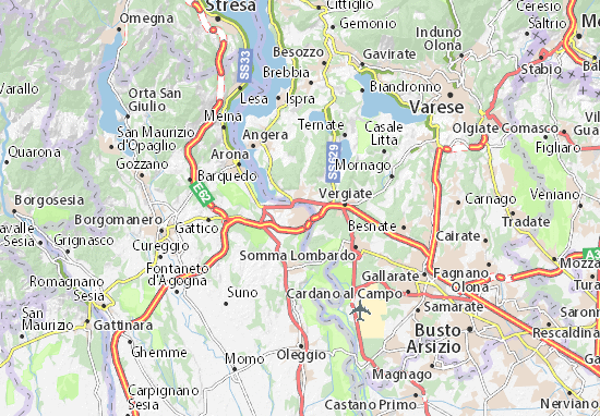 Mapa Castelletto sopra Ticino