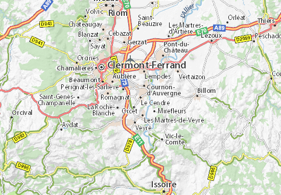 Karte Stadtplan Le Cendre