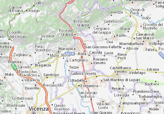 Karte Stadtplan Rosà