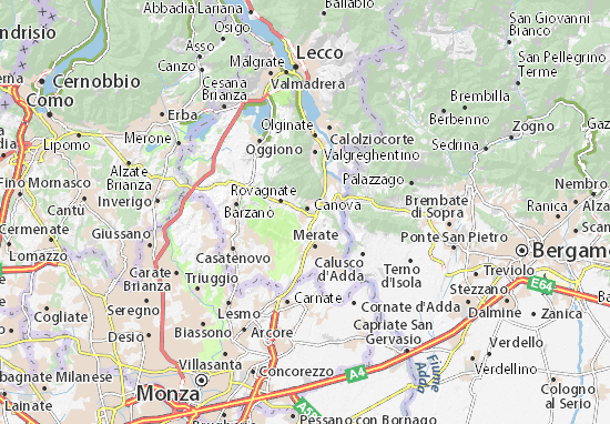 Karte Stadtplan Olgiate Molgora