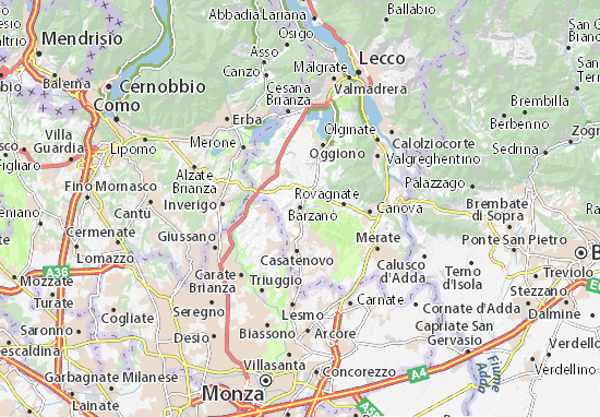 Barzanò Map
