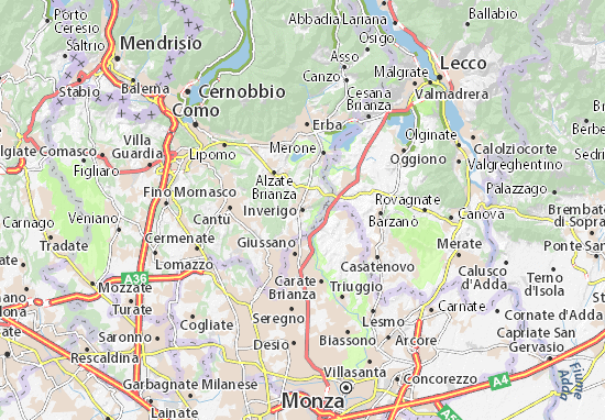 Karte Stadtplan Inverigo