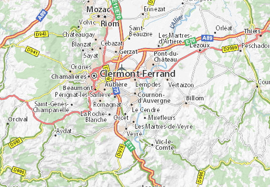 Mapas-Planos Cournon-d&#x27;Auvergne