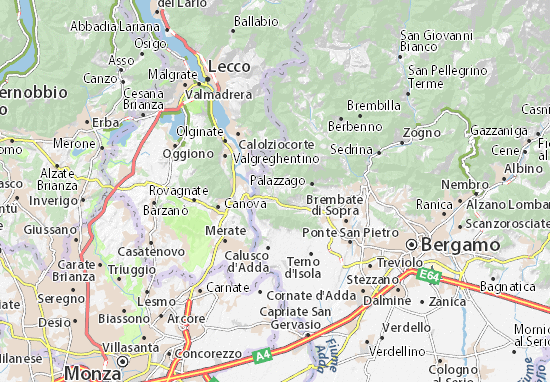 Karte Stadtplan Caprino Bergamasco