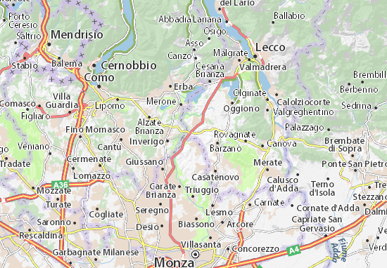 Karte Stadtplan Nibionno
