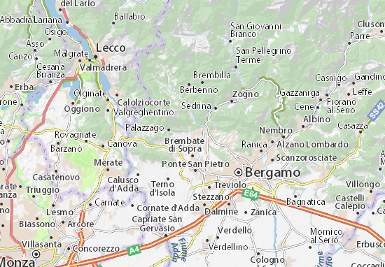 Mapa Plano Almenno San Bartolomeo