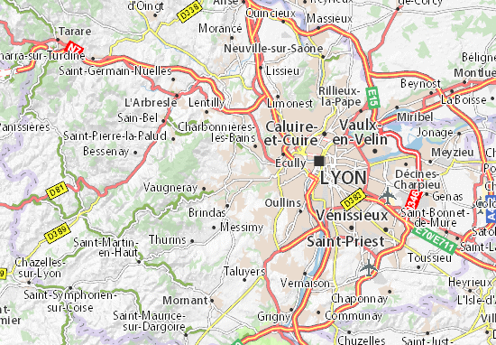 Kaart Plattegrond Saint-Genis-les-Ollières