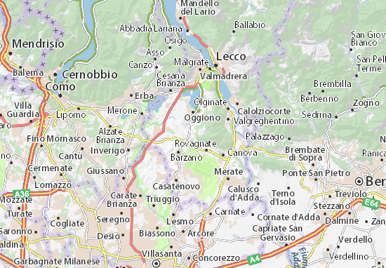 Kaart Plattegrond Castello di Brianza