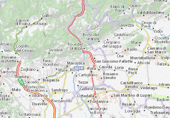 Karte Stadtplan Bassano del Grappa