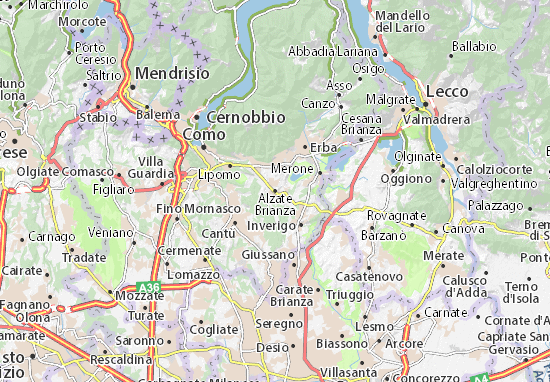Karte Stadtplan Alzate Brianza