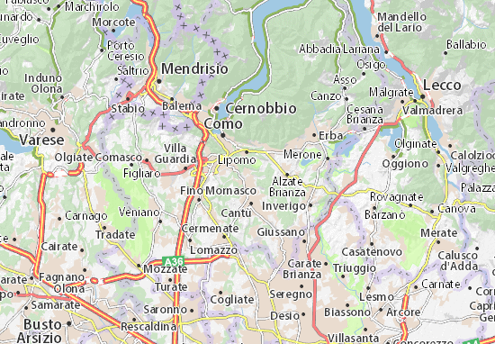 Karte Stadtplan Capiago Intimiano