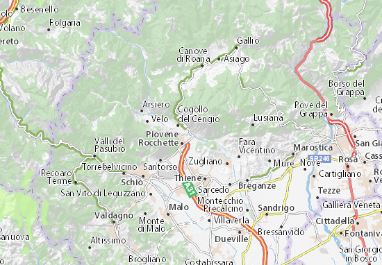 Karte Stadtplan Caltrano