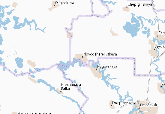 Kaart Plattegrond Novodzherelivskaya