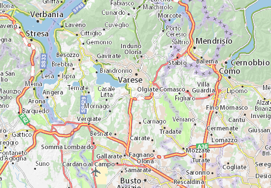 Karte Stadtplan Gazzada Schianno